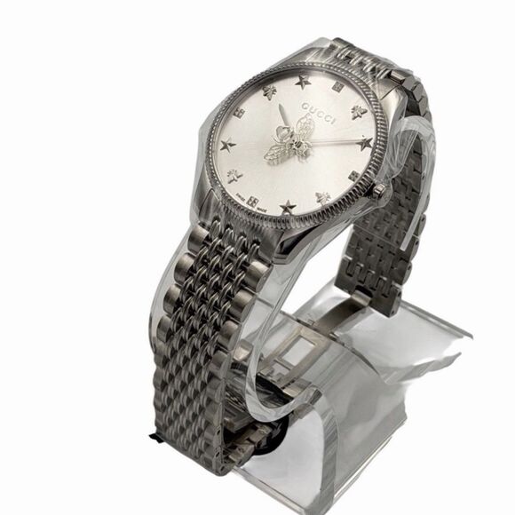 Gucci G-Timeless YA1264153 Silver Bee Motif 36mm Unisex Watch NEW With Box main image 5